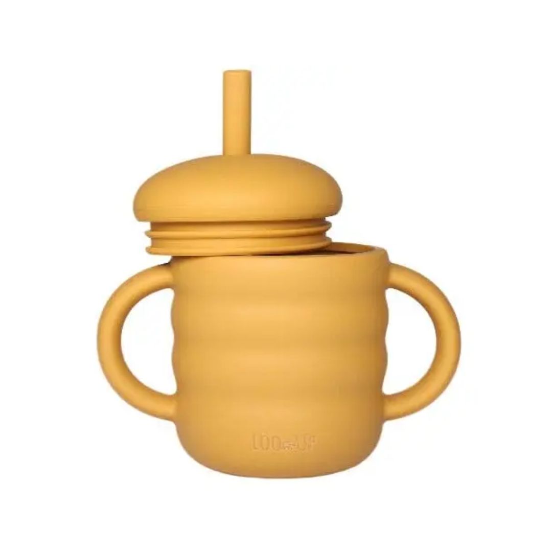 Trinklernbecher mit Strohhalm 160 ml gelb
