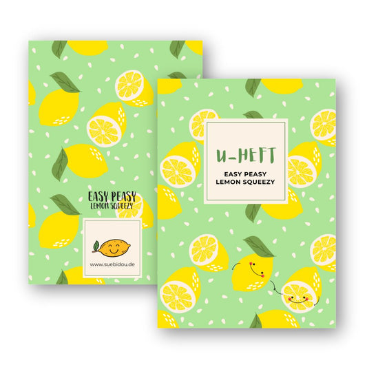 U-Heft Hülle "Easy Peasy Lemon Squeezy" personalisierbar