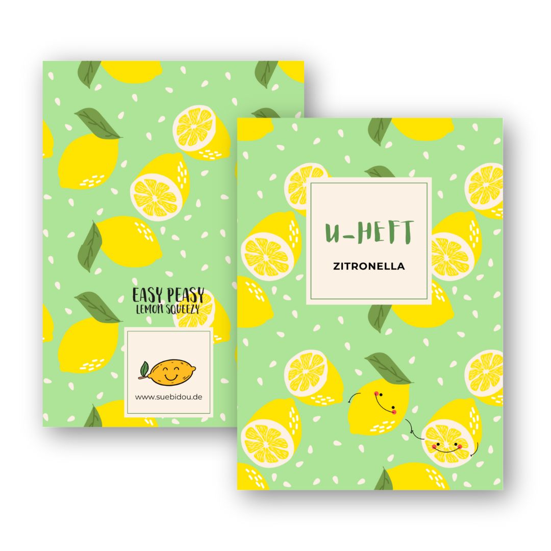 U-Heft Hülle "Easy Peasy Lemon Squeezy" personalisierbar