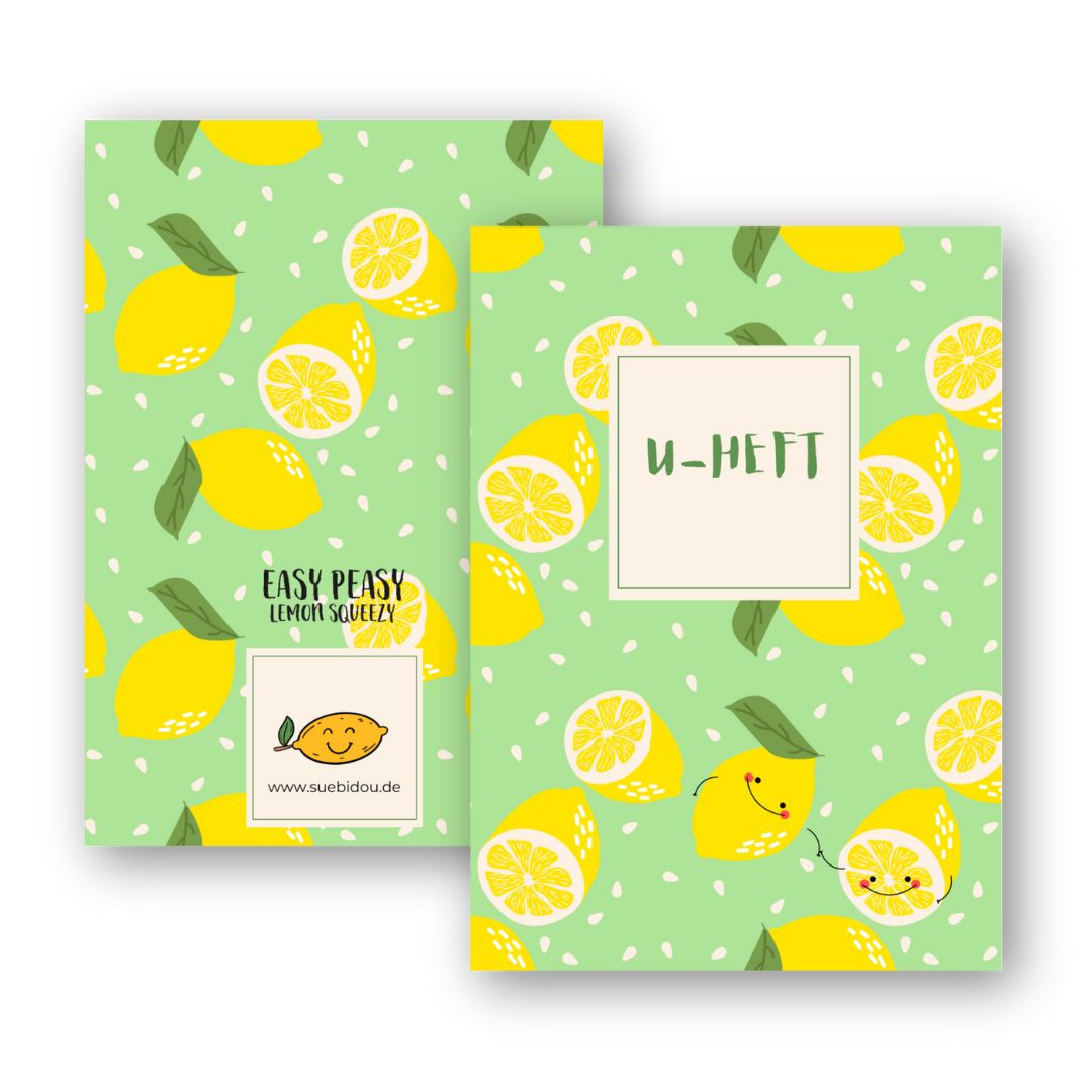 U-Heft Hülle "Easy Peasy Lemon Squeezy" personalisierbar