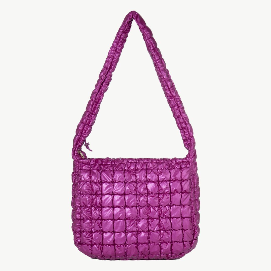 Umhängetasche unifarben 'plissierte Schultertasche' pink