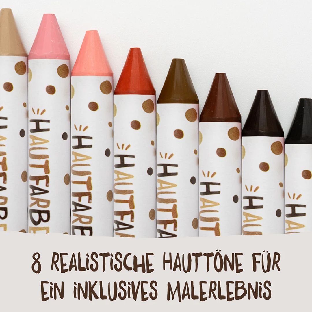 8 Hautfarben Wachsmaler