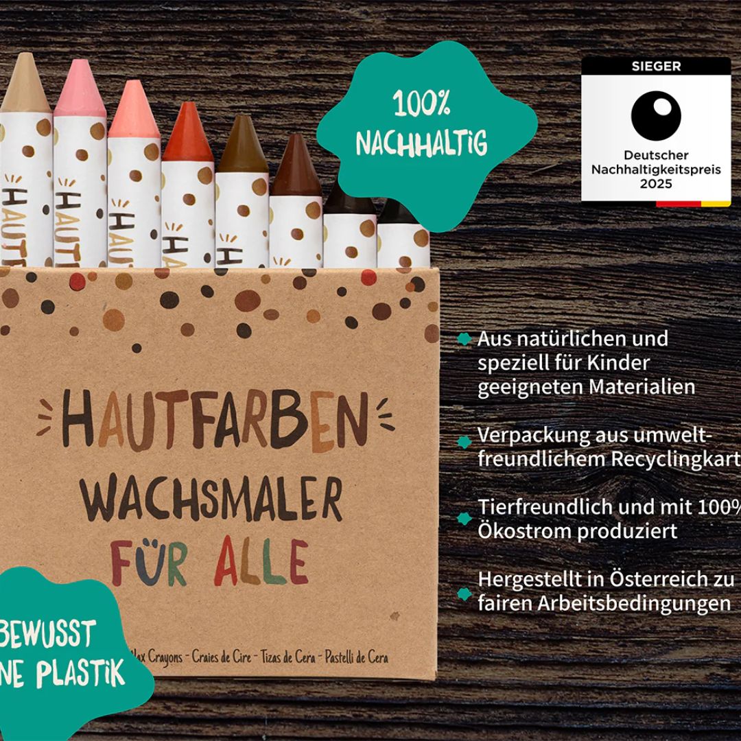 8 Hautfarben Wachsmaler