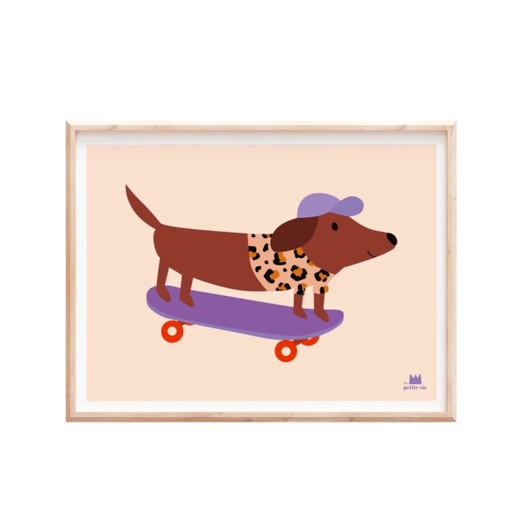 Kunstdruck A3-Poster 'Skating Dog' 30x40