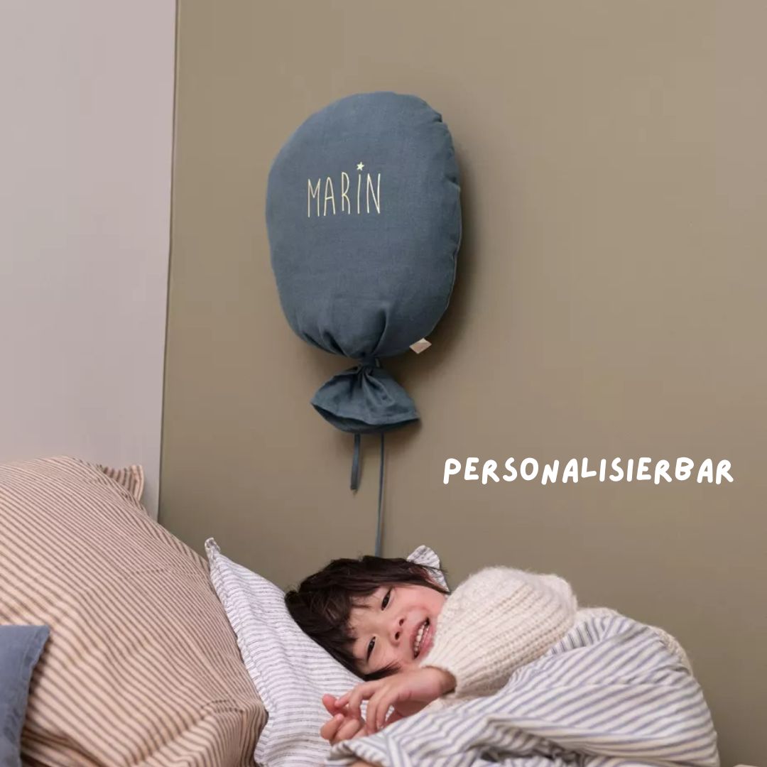 Wanddekoration Ballon blau personalisierbar