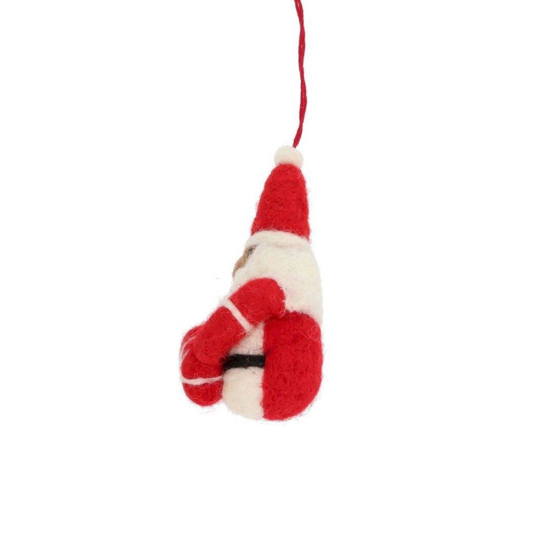 Weihnachtsschmuck Weihnachtsmann aus Schafwolle