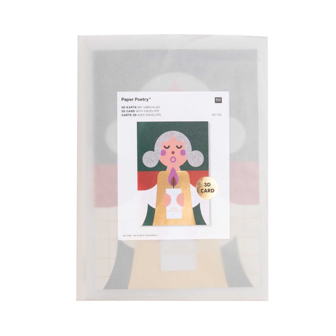 3D Karte Weihnachten mit Weihnachtsengel