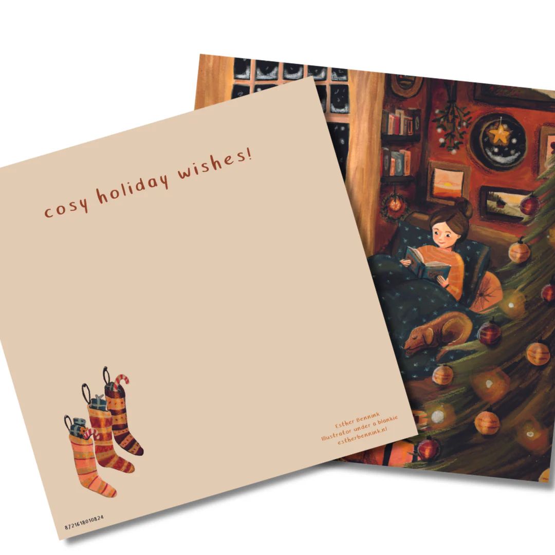 Karte Mini Kunstdruck 'Warm und gemütlich' quadratisch