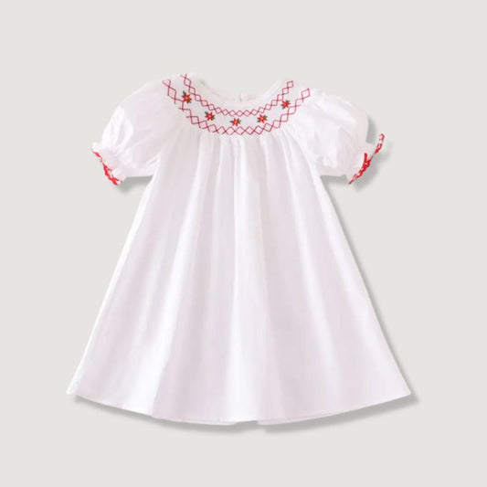 Mädchenkleid weiß mit Stickereien
