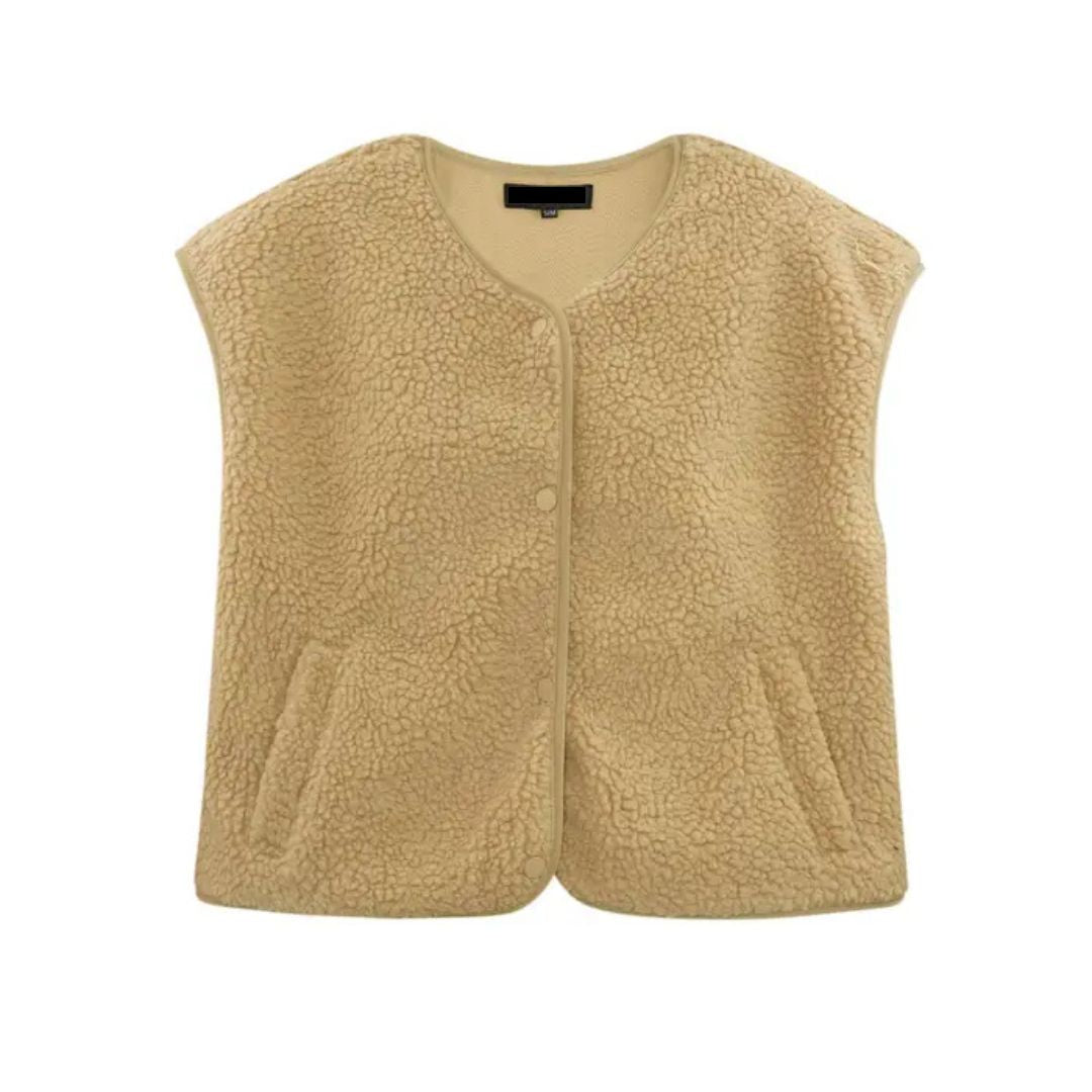 Damen Weste 'Teddy' camel