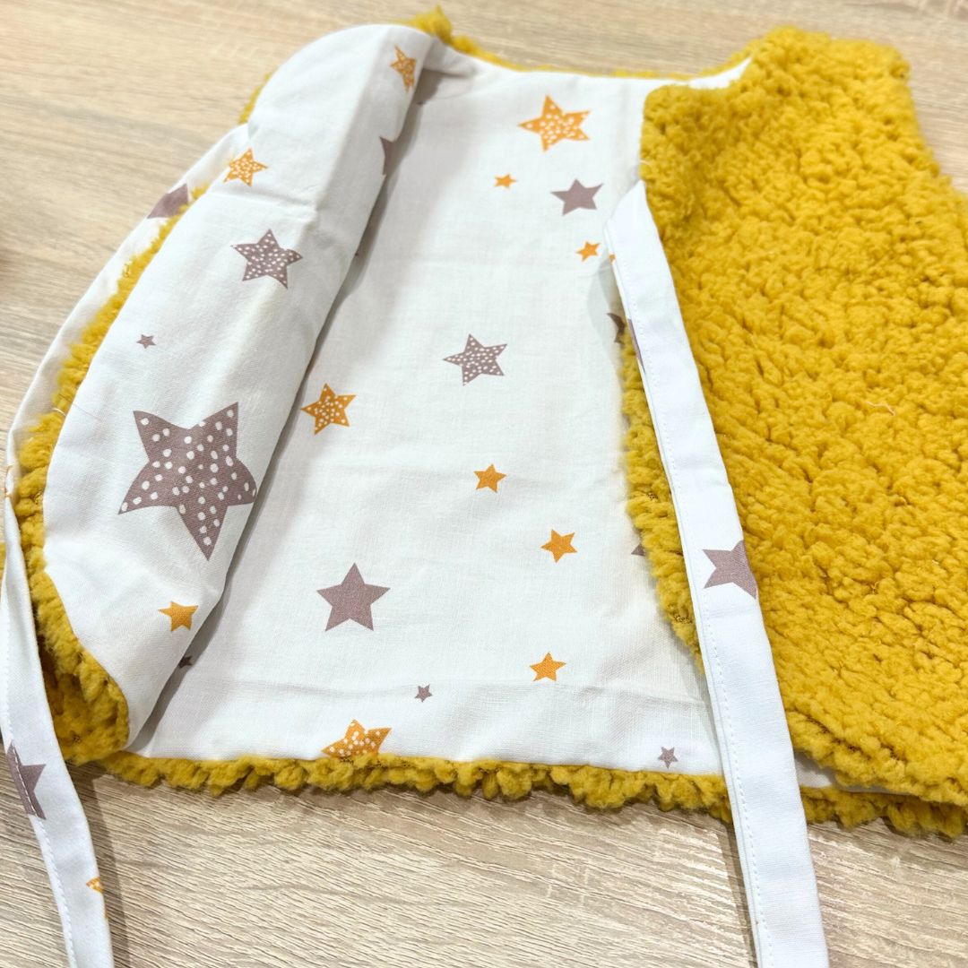 Teddyfell Weste senfgelb