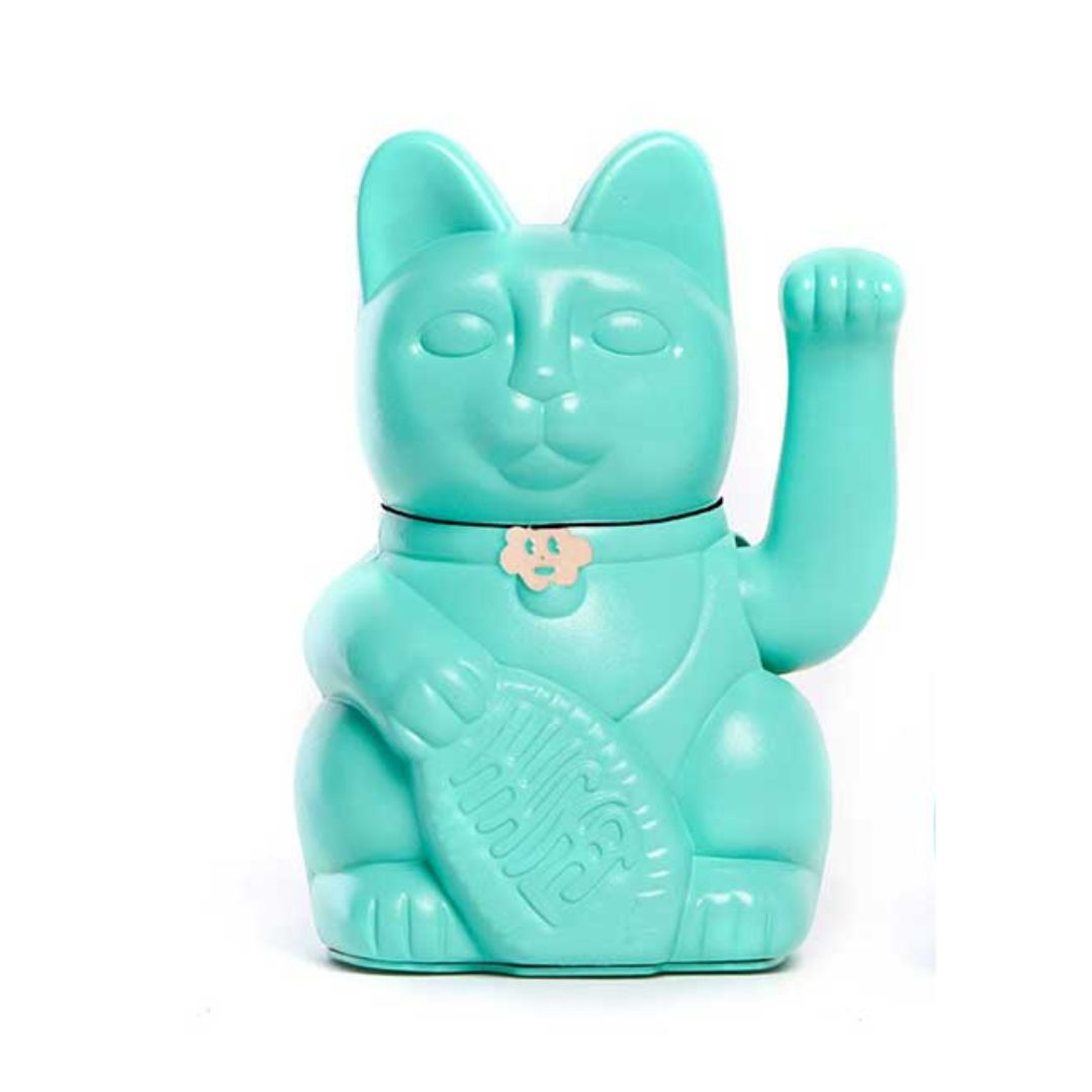 Luckycat Chinesische Glückskatze türkis - Good Luck and Intelligence