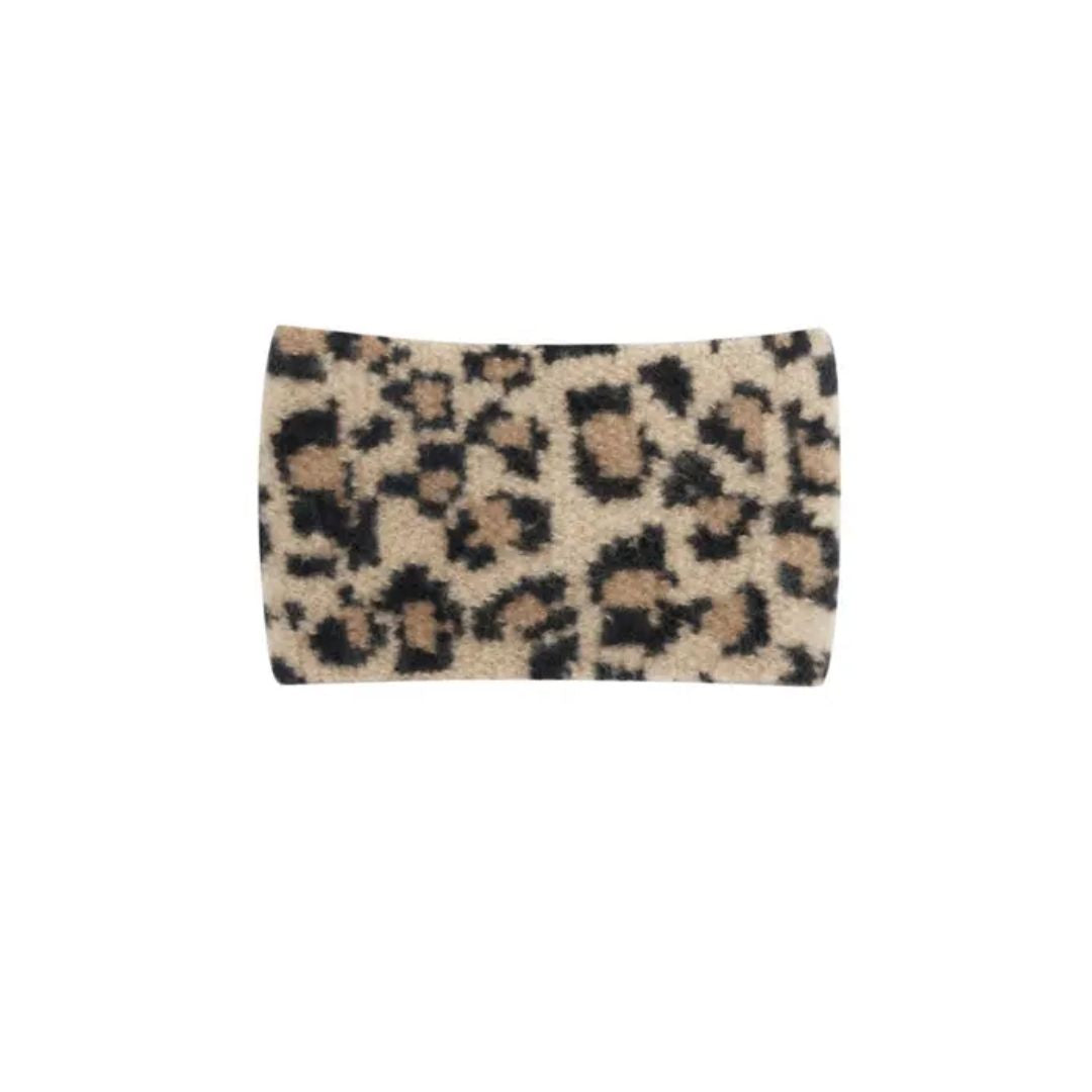 Winterstirnband Leopardenmuster camel