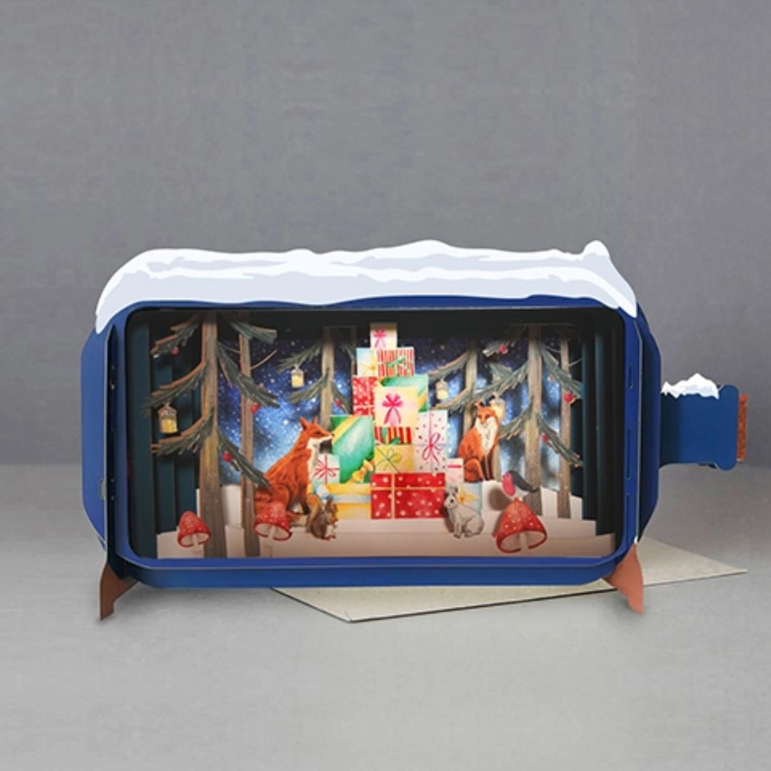 Dimensionale Pop Up Weihnachtskarte 'Winterwald'