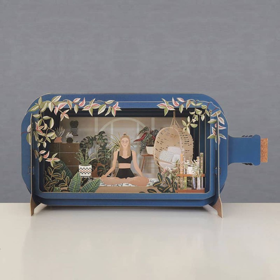 Pop-Up-Karte 3 D mit Textfeld 'Yoga'