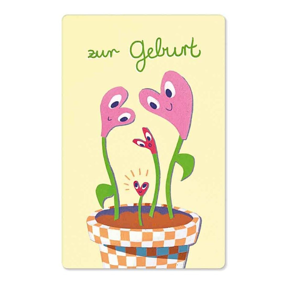 KIND MIND Karte | zur geburt herzblumen