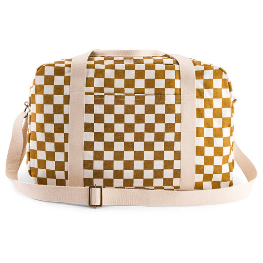 Damen Wochenendtasche Raphael Schachbrettmuster Karamell