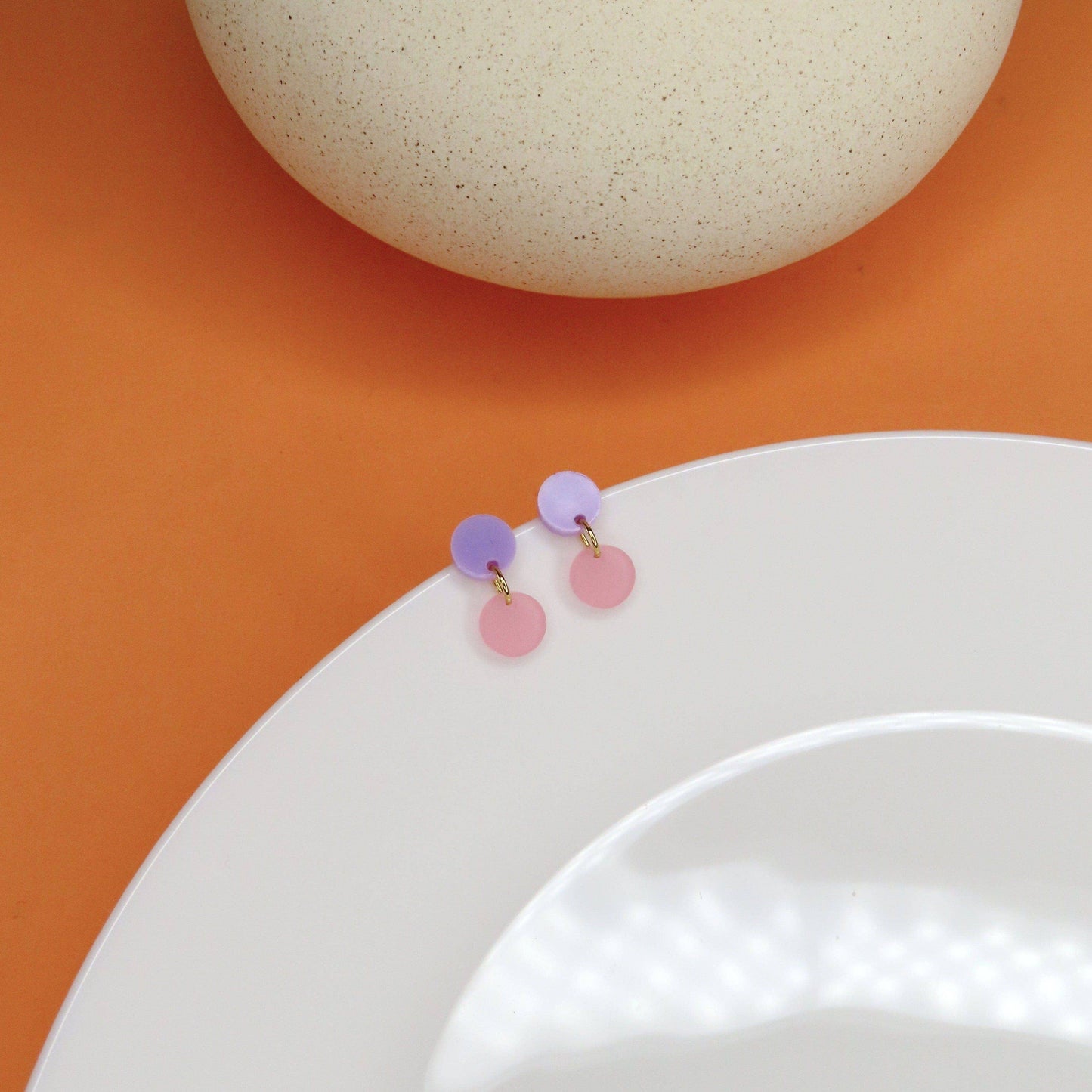 Damen Ohrringe Dotty flieder/eisrosa