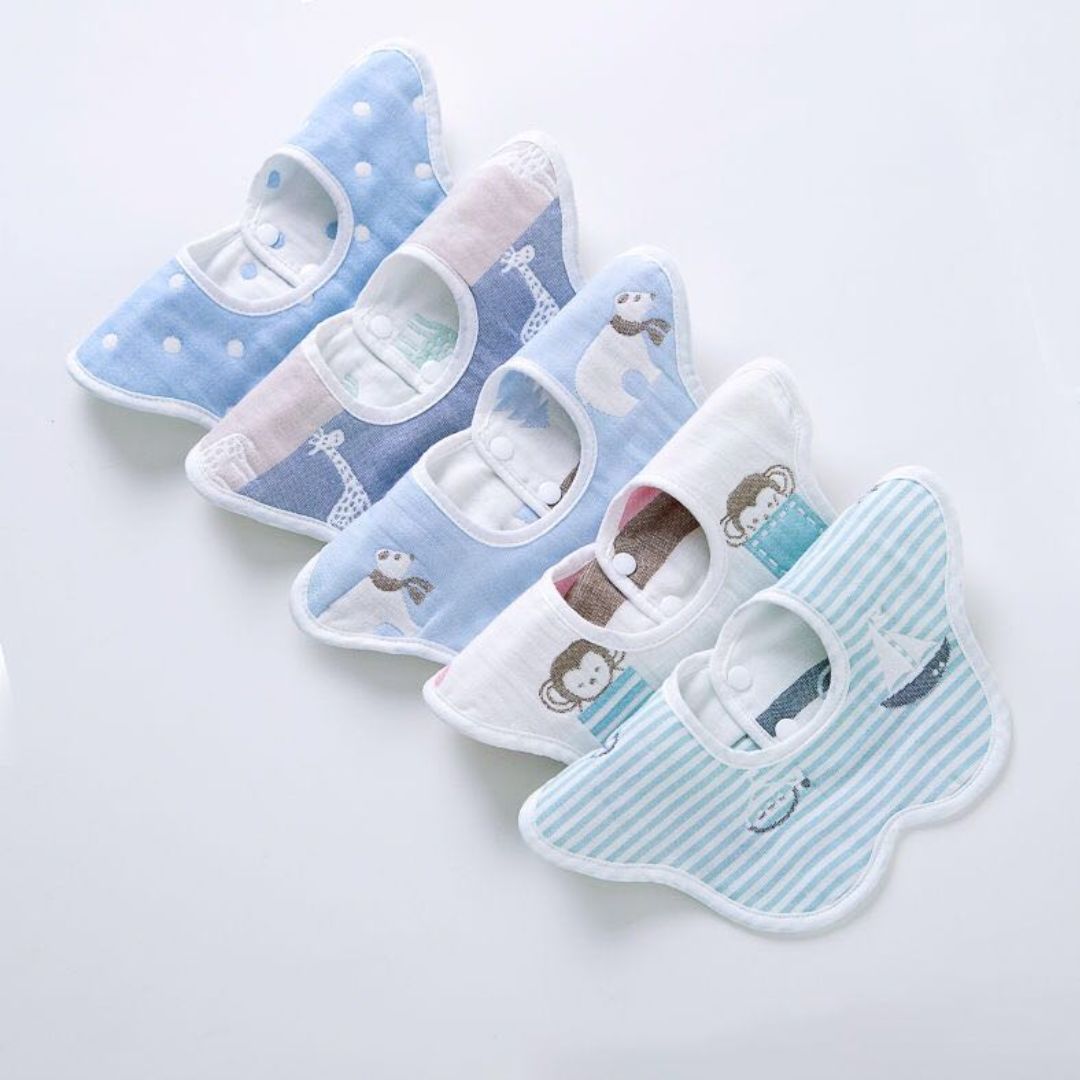 5er Pack Babylätzchen blau