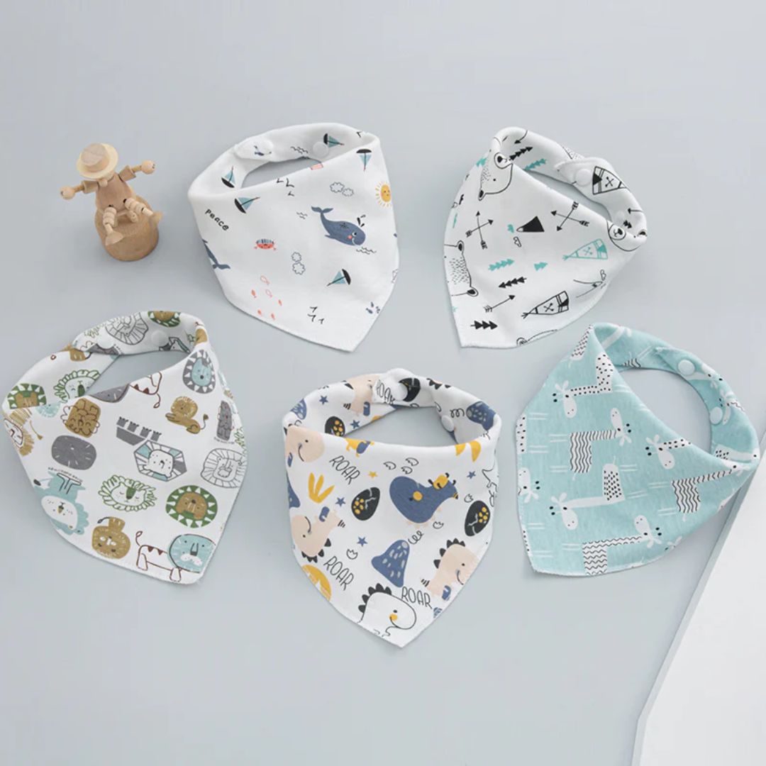 5er Pack Babylätzchen Dreiecksschal