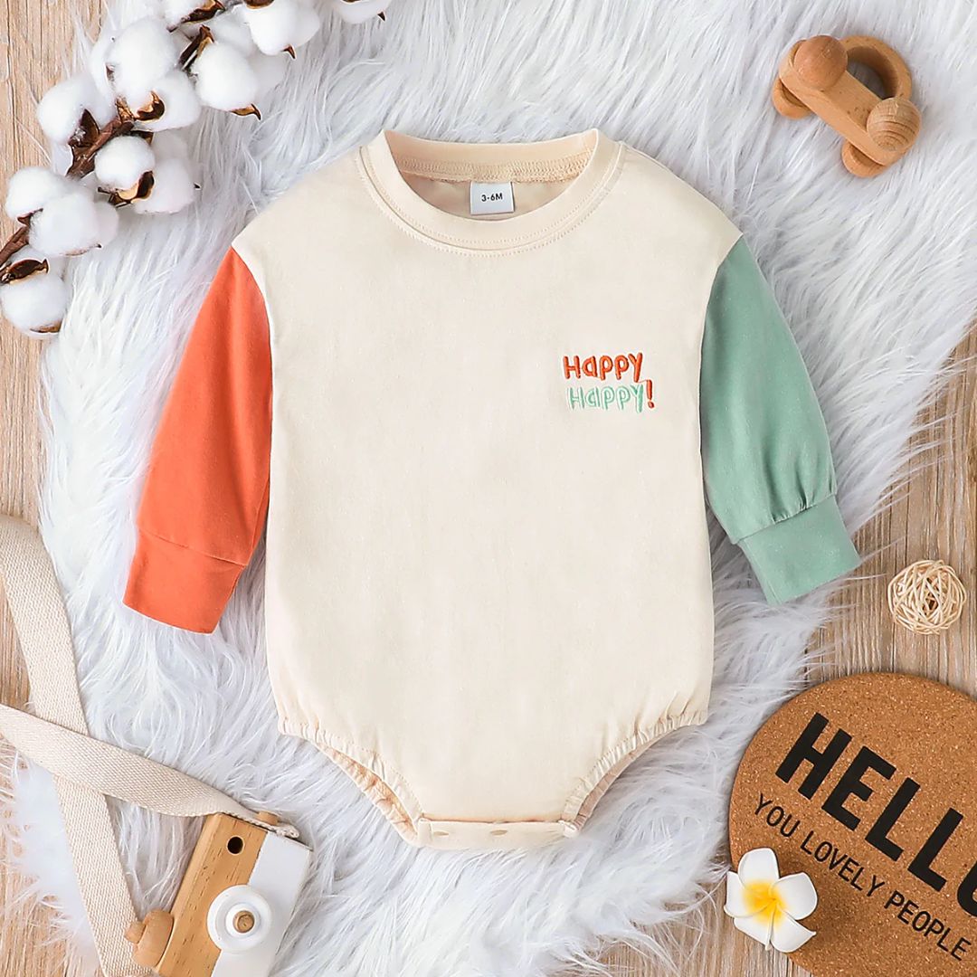 Baumwoll Body Langarm "Happy"