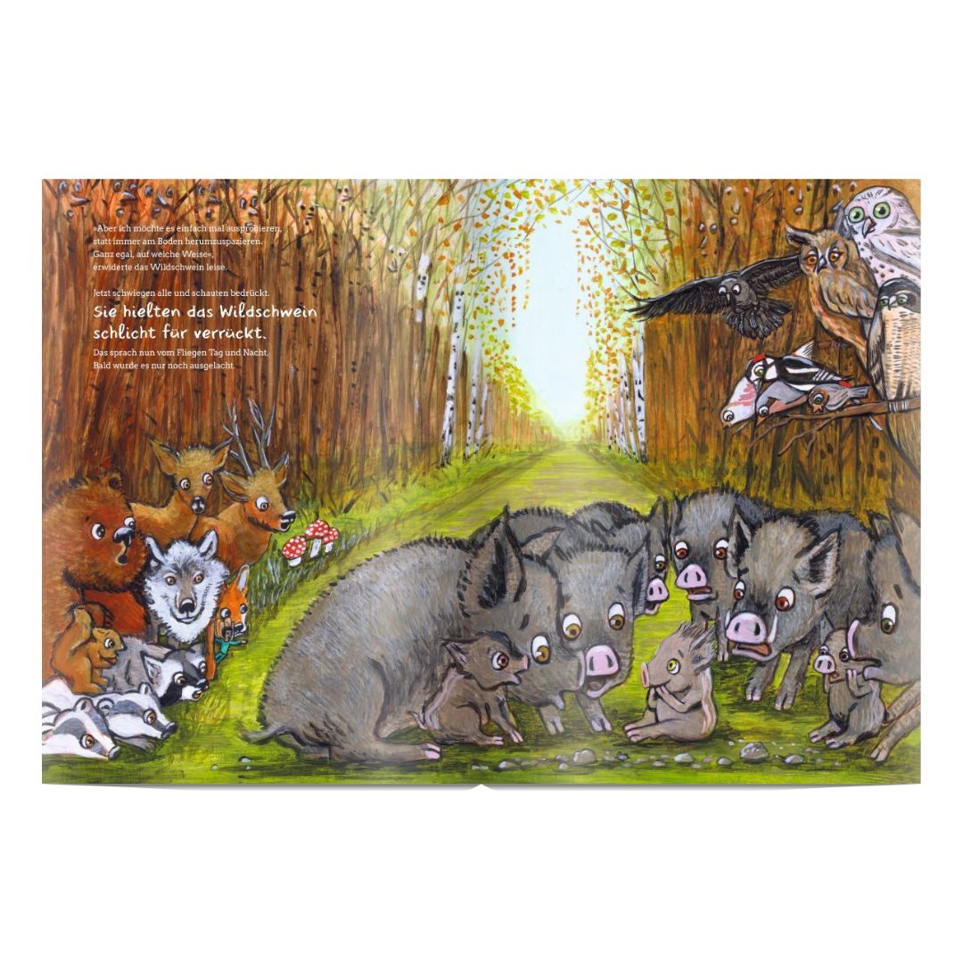 Kinderbuch "Das kleine Wildschwein und der traumhafte Flug"