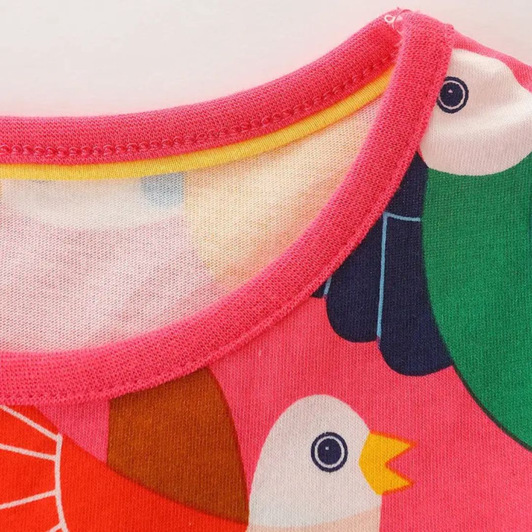Mädchen Kleid aus Baumwolle "Birdy" mehrfarbig