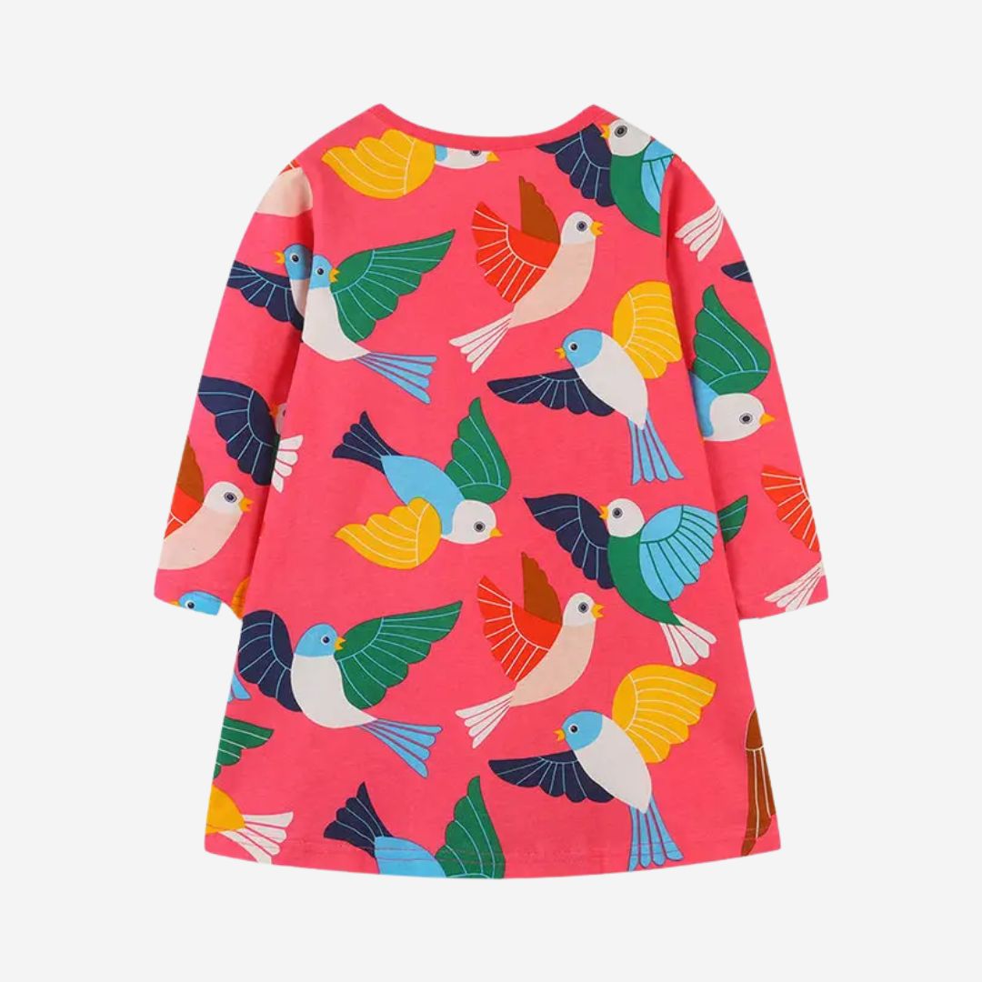 Mädchen Kleid aus Baumwolle "Birdy" mehrfarbig