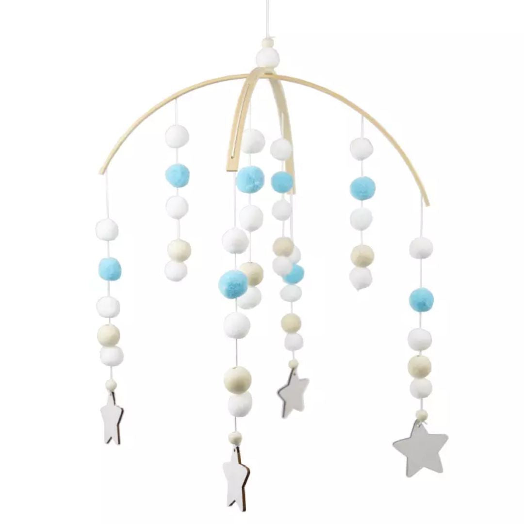 Baby Mobile Sterne grau