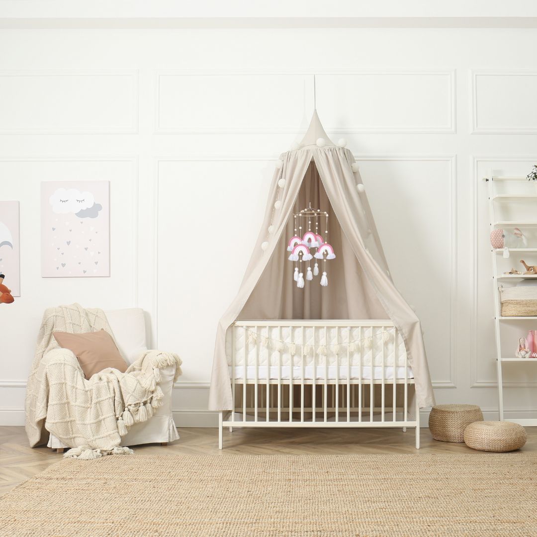 Baby Mobile Regenbogen rosa/weiß