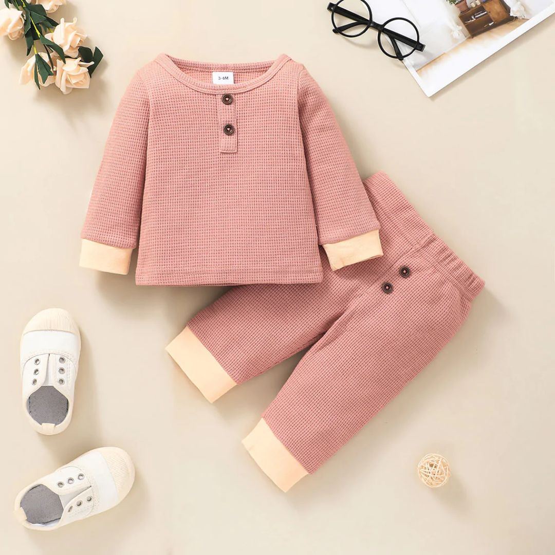 2 teiliges Outfit Set aus Baumwolle rosa