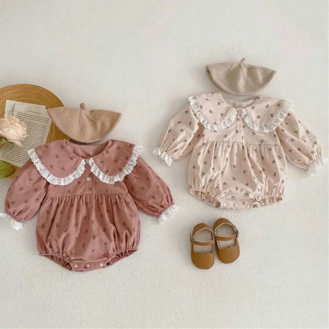 Overall mit Blumenmuster dunkelrosa