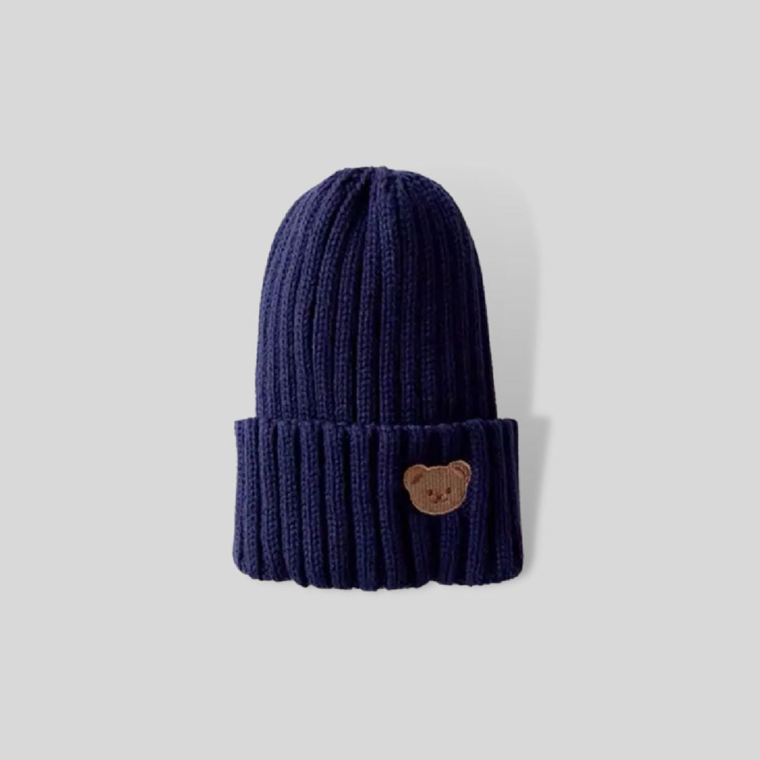 Strick Beanie "Teddy" navy blau