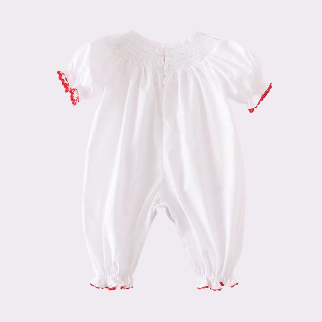 Babystrampler mit Puffärmeln weiß