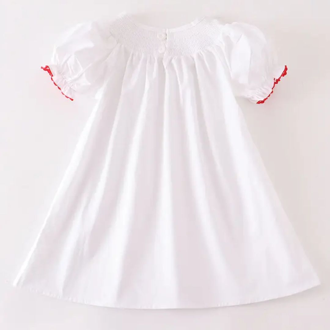 Mädchenkleid weiß mit Stickereien