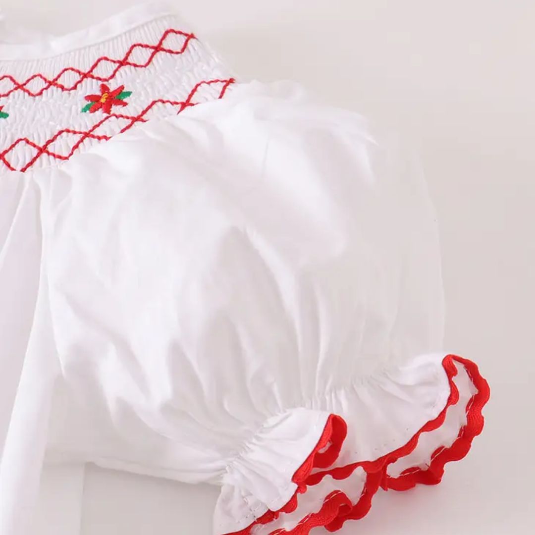Mädchenkleid weiß mit Stickereien