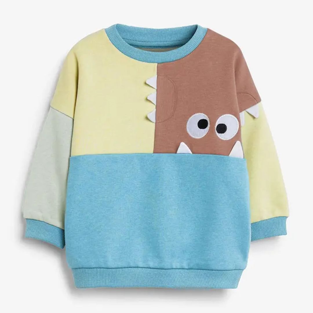 Cartoon Colorblock Sweatshirt für Jungen
