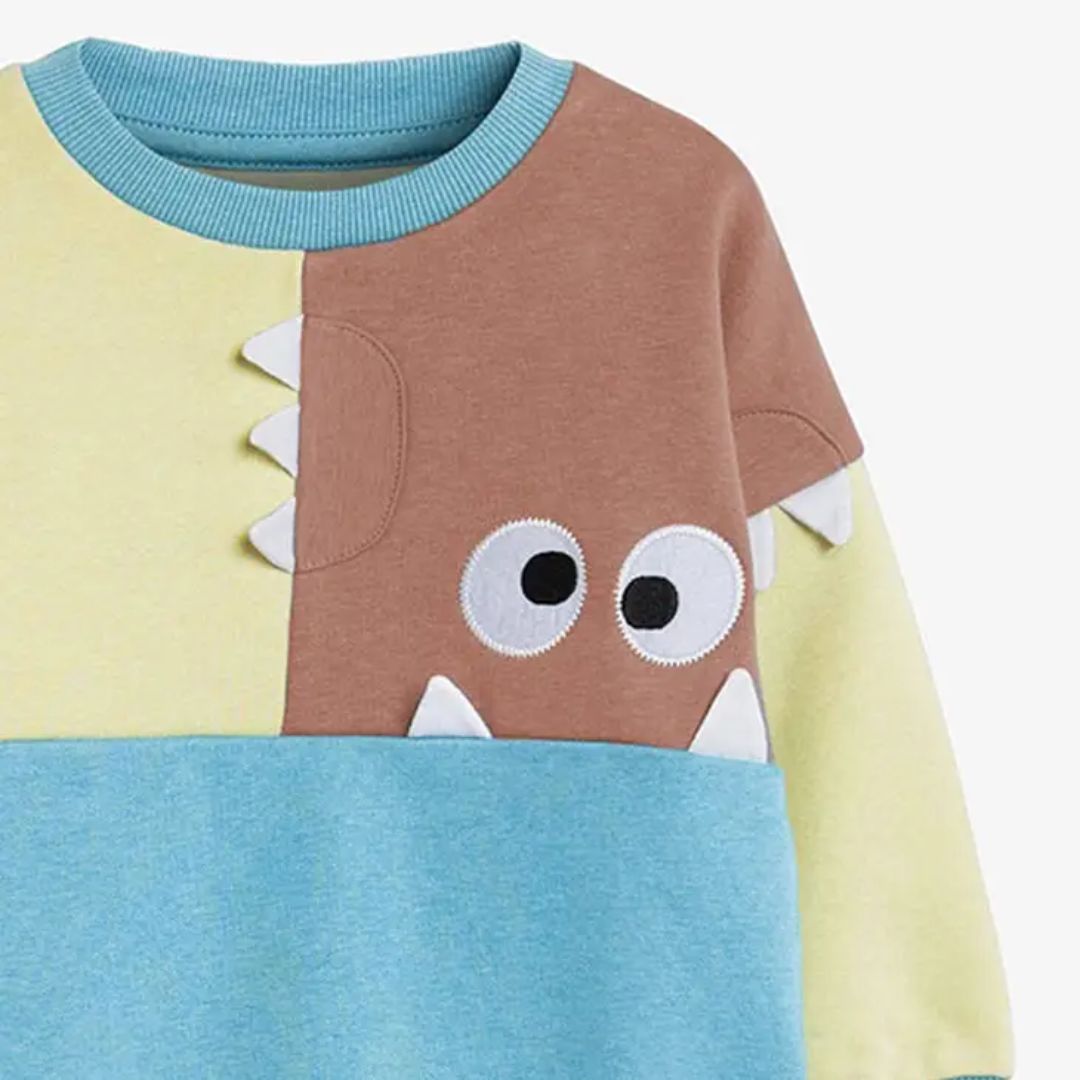 Cartoon Colorblock Sweatshirt für Jungen