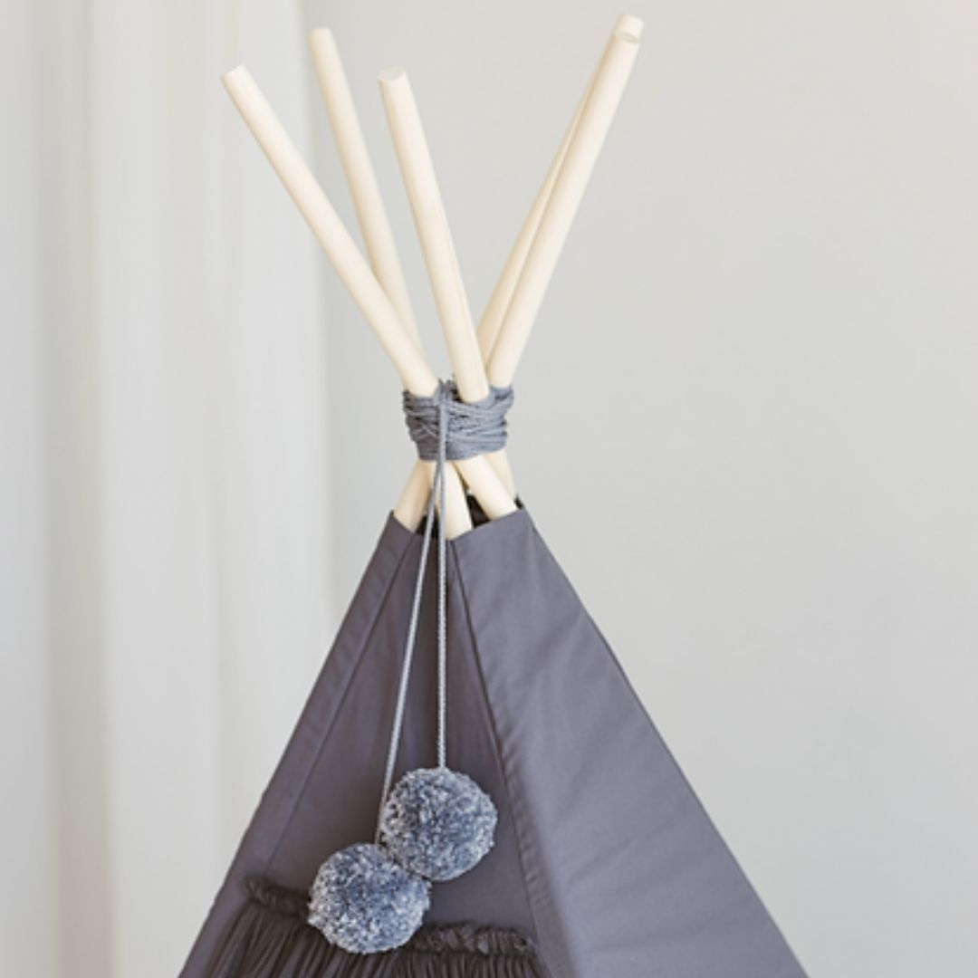 Graues Feen-Tipi für Kinder aus Tüll