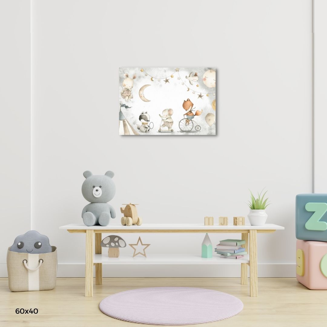Wandbild auf Leinwand "Zirkus Tiere"
