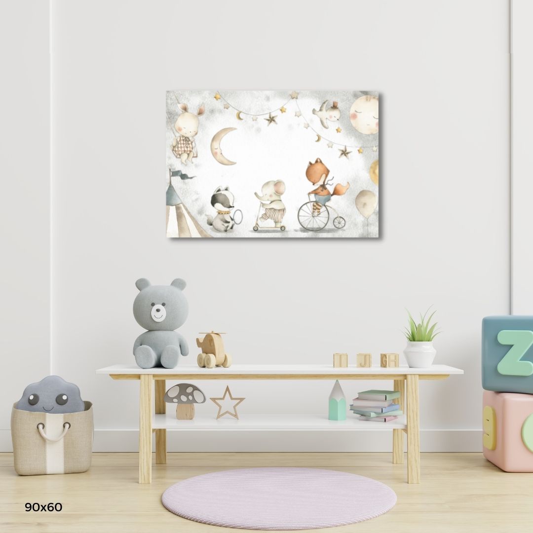 Wandbild auf Leinwand "Zirkus Tiere"