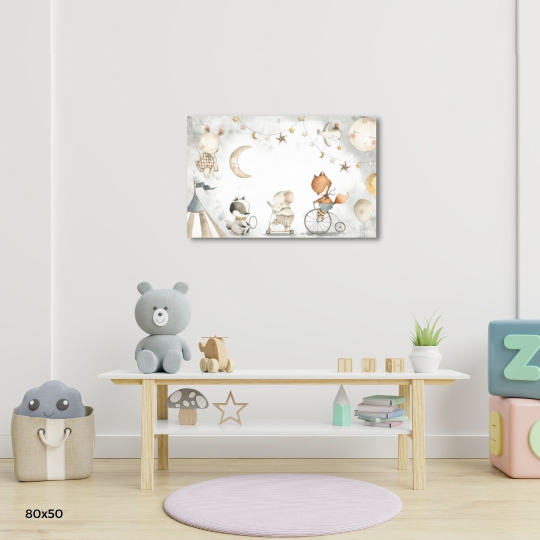 Wandbild auf Leinwand "Zirkus Tiere"