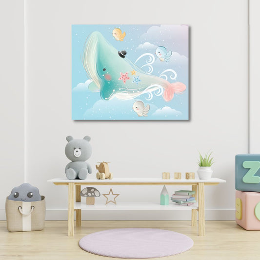 Wandbild auf Leinwand "Kleiner Wal"
