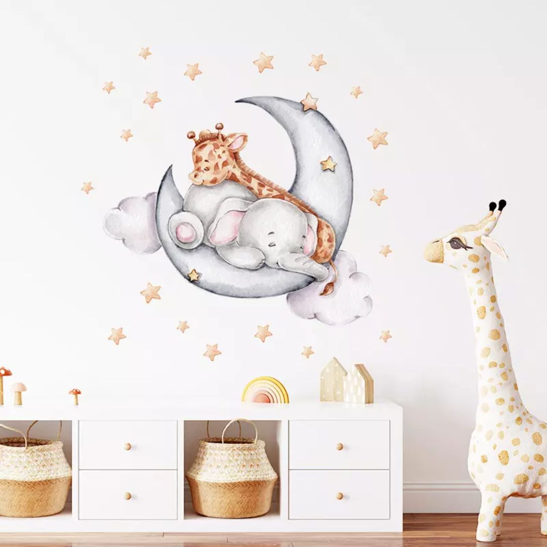 Wandtattoo "Giraffe und Elefant"
