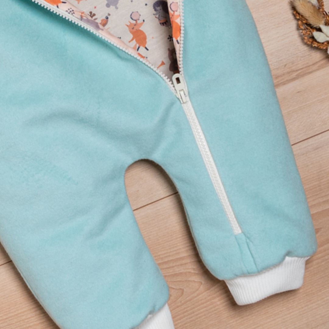 Wollfleece Overall "Musikanten" türkis