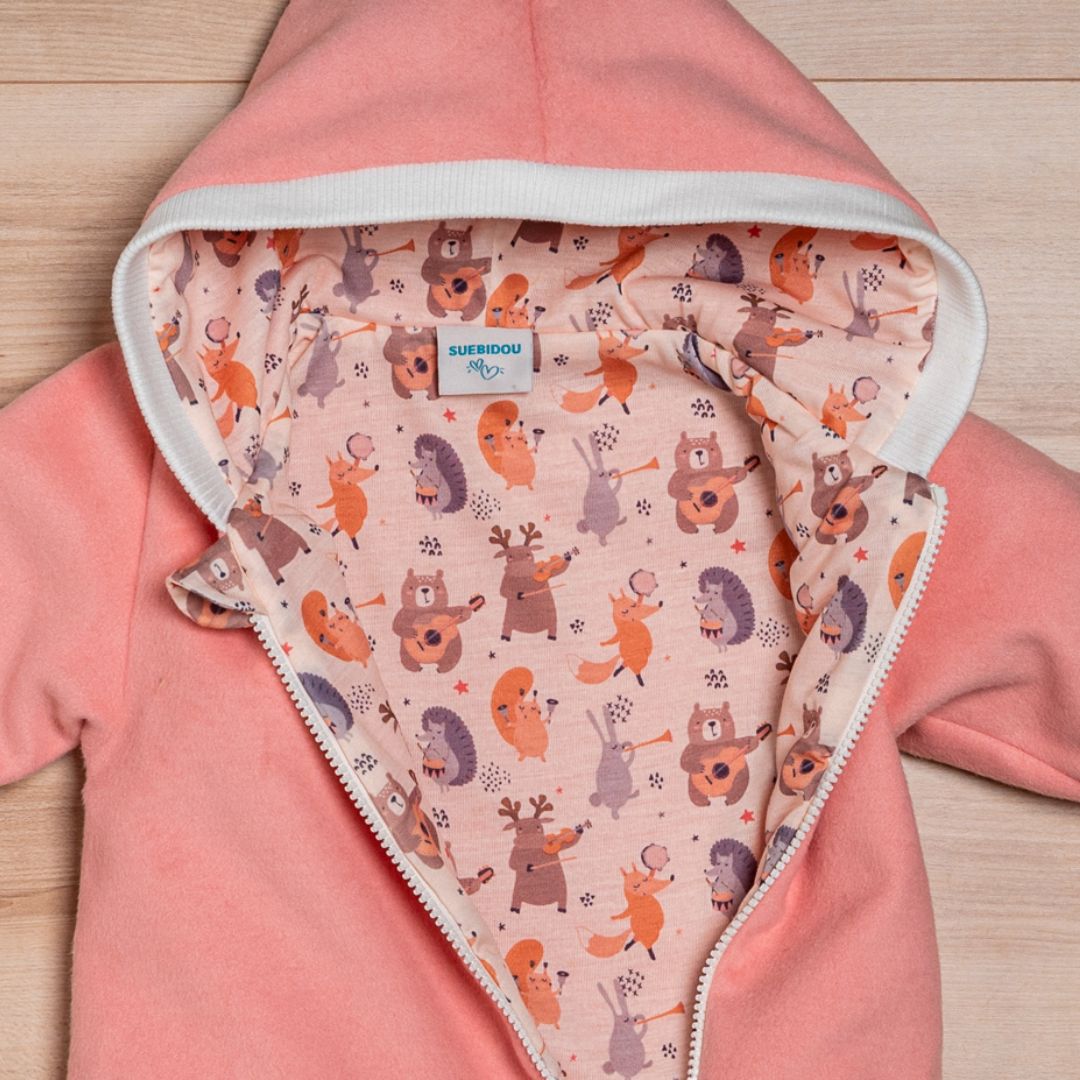 Wollfleece Overall "Musikanten" rosa