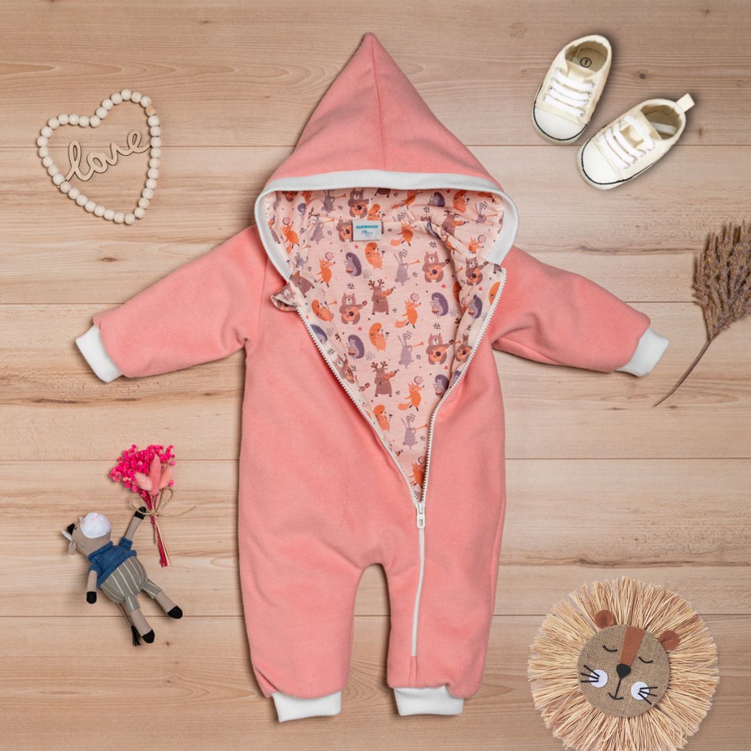 Wollfleece Overall "Musikanten" rosa