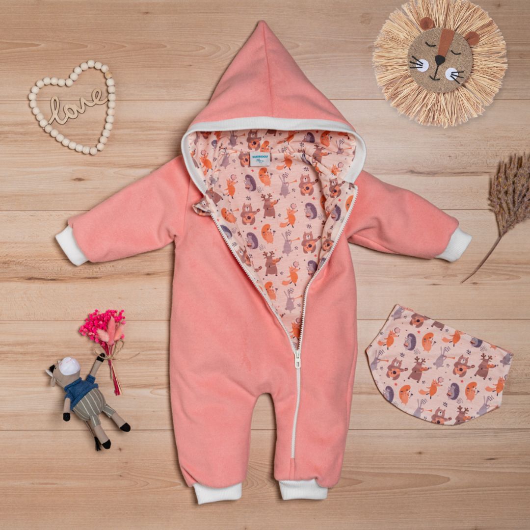 Wollfleece Overall "Musikanten" rosa