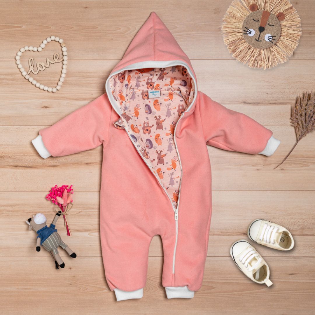 Wollfleece Overall "Musikanten" rosa