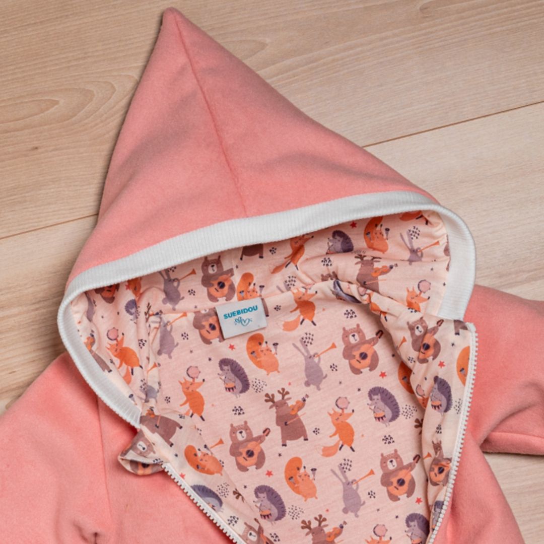 Wollfleece Overall "Musikanten" rosa